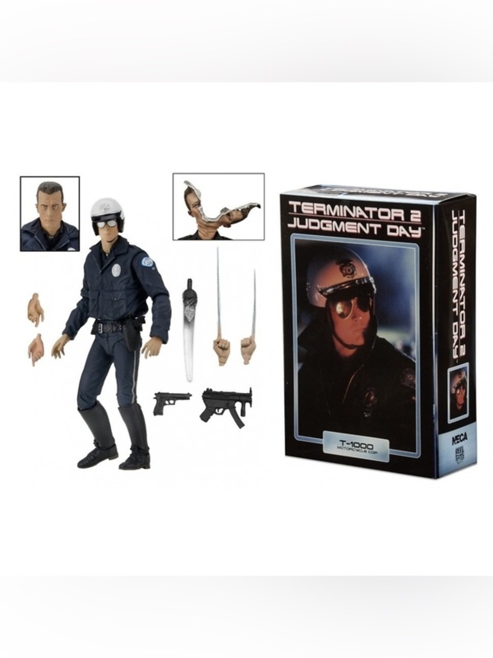 NECA Ultimate T-1000 Motorcycle Cop Terminator 7 inch Action Figure Brand New